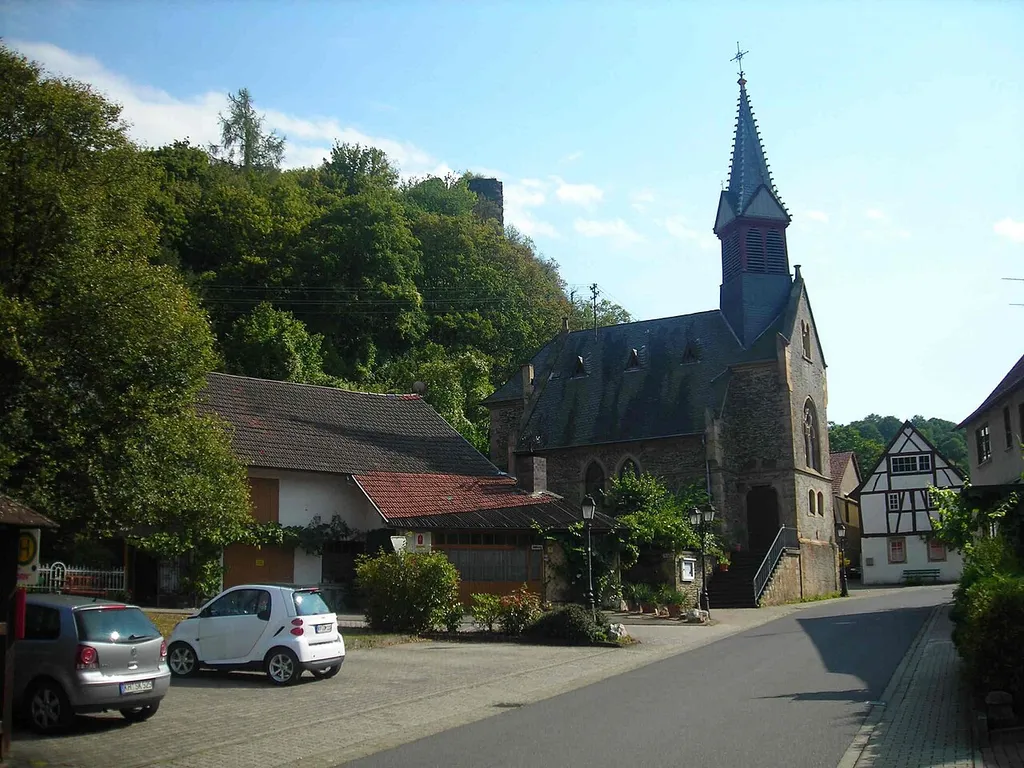 Village Argenschwang in the Hunsrück landscape, Germany.