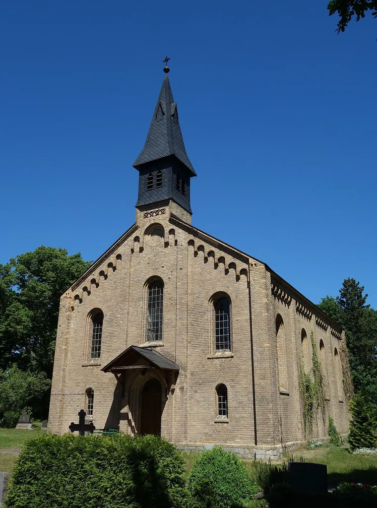 South-western view of the church in Hohenbruch , Kremmen municipality , Oberhavel district, Brandenburg state, Germany