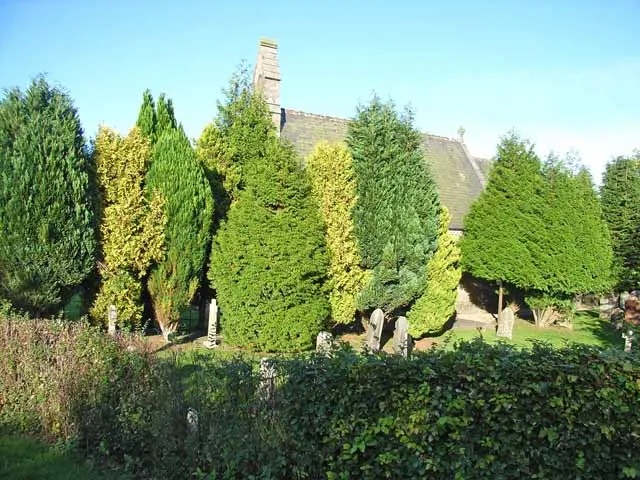 St Mary Magdalene Church, Gilsland. Heavily camouflaged by evergreen trees, this 19th century church stands at the entrance to Gilsland Spa http://www.visitcumbria.com/churches/gilsland.htm