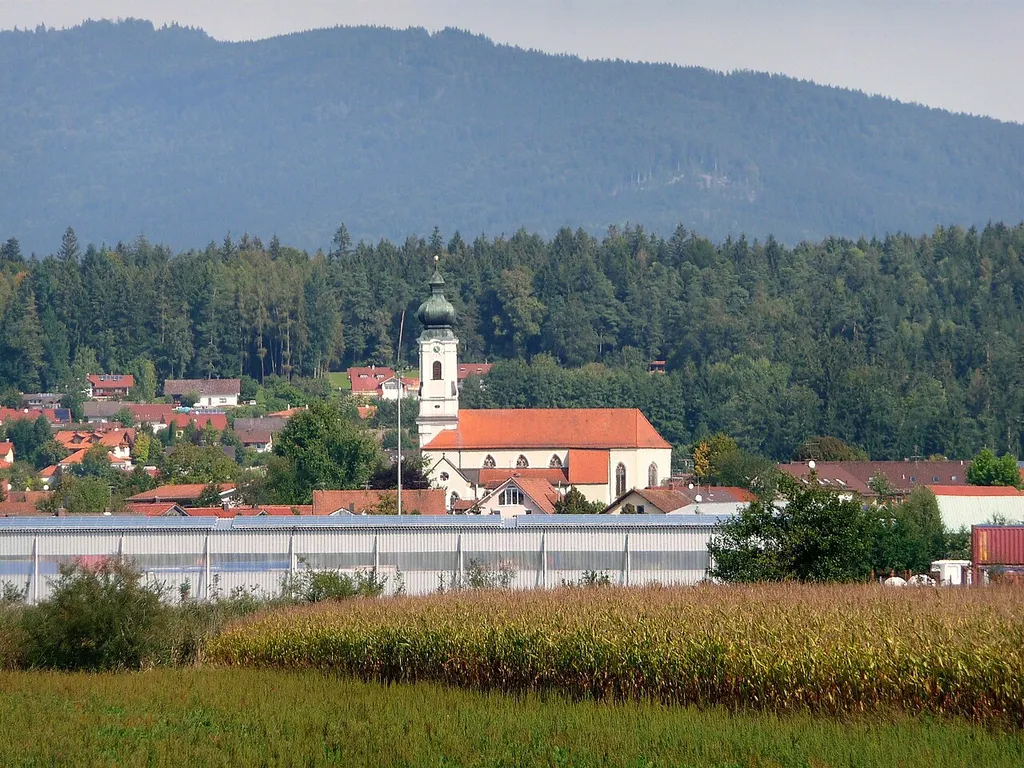 Blick auf Neuhausen mit der Pfarrkirche St.Vitus