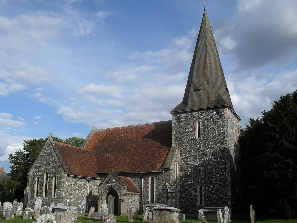 St Andrew's Church, Church Lane, Oving, District of Chichester, West Sussex, England. Listed at Grade II by English Heritage (NHLE Code 1232757)