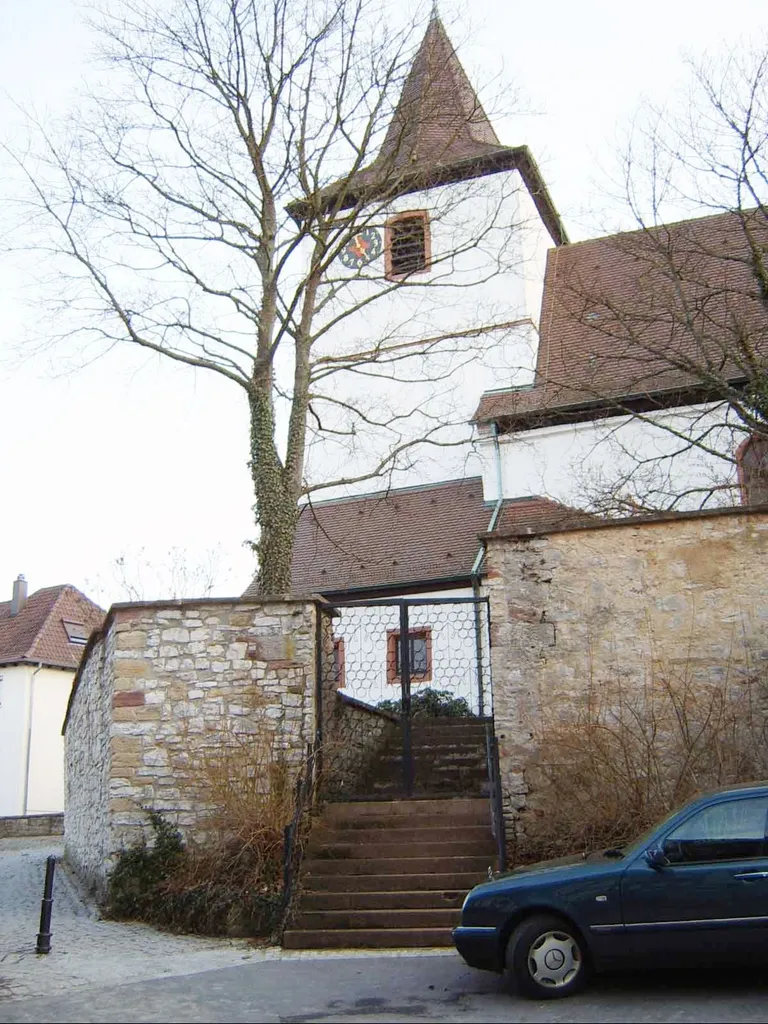 Kieselbronn (Church-Castle); District of Enz; Federal State of Baden-Württemberg; Germany Build in the 13th century; later changes; of special interest: Build in the 15th century; later changes; of special interest: Curtain remaining (without battlement); parts of a former second curtain; massive church-tower (chorus in the basement)