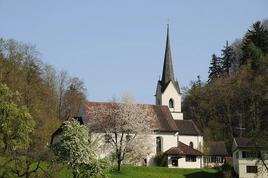 Filialkirche hl. Arbogast, in St.Arbogast an der Strasse nach Klaus unterhalb des Burgfelsen von Neu-Montfort in Götzis, Vorarlberg.