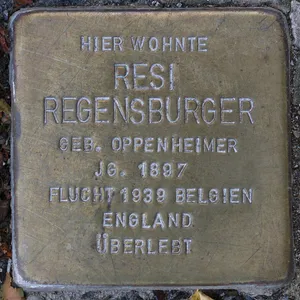 Stolperstein dedicated to Resi Regensburger