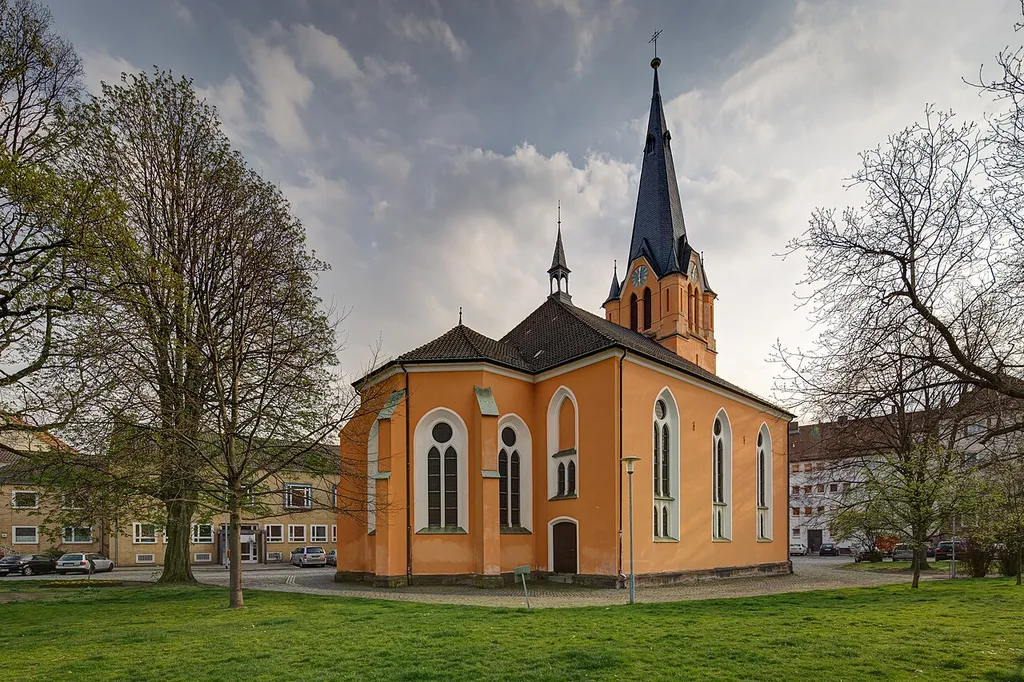 Church "St. Marienkirche" located at Fenskestrasse in Hainholz district in Hanover, Germany.