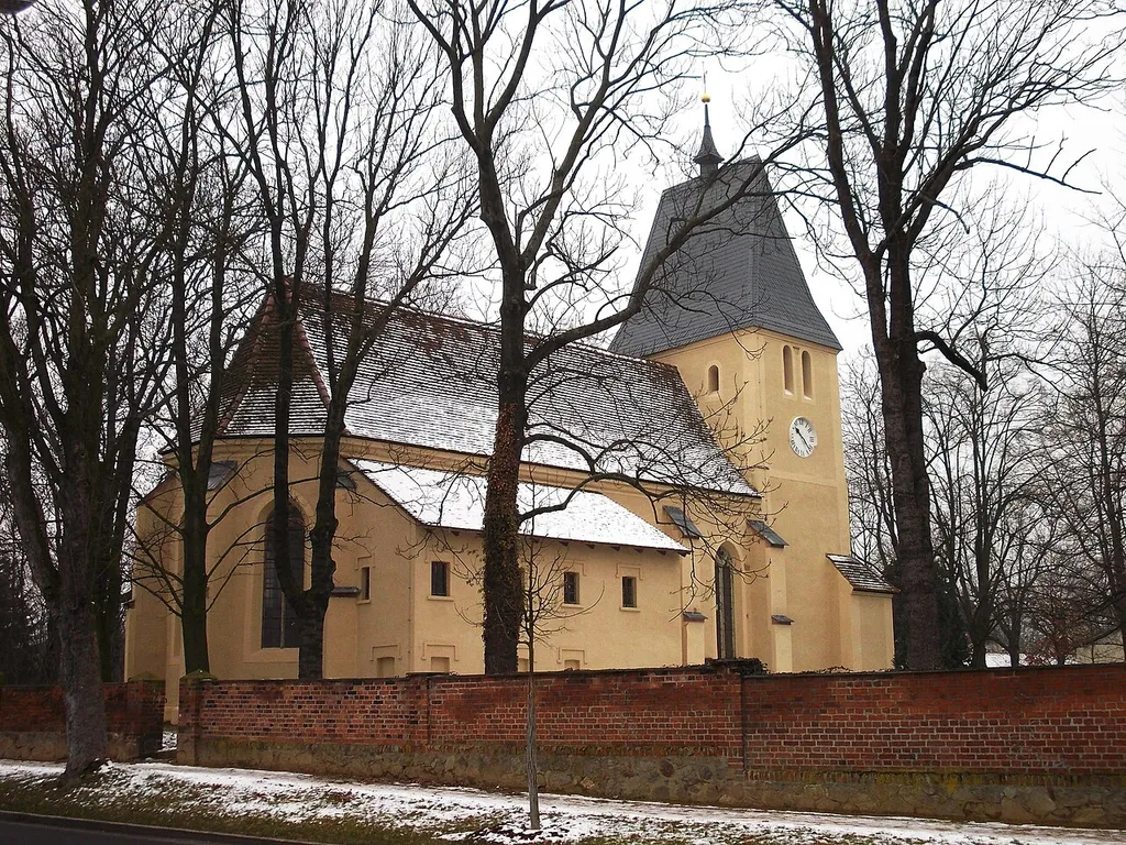 St. Nicholas' Church in Zschortau (Rackwitz, Nordsachsen district, Saxony) from the north-east