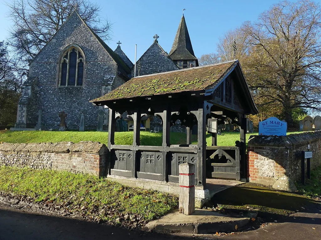 Lychgate and walls around St Mary's churchyard: Grade II listed lychgate and wall in Longstock, Hampshire. .mw-parser-output .messagebox{margin:4px 0;width:auto;border-collapse:collapse;border:2px solid var(--border-color-progressive,#6485d1);background-color:var(--background-color-neutral-subtle,#fbfcff);color:var(--color-base,#202122);box-sizing:border-box;border-inline-start-width:8px}.mw-parser-output .messagebox.mbox-small{font-size:88%;line-height:1.25em}.mw-parser-output .mbox-warning,.mw-parser-output .mbox-speedy{border:2px solid var(--border-color-error,#b22222);background:var(--background-color-error-subtle,#ffdbdb);border-inline-start-width:8px}.mw-parser-output .mbox-serious,.mw-parser-output .mbox-delete,.mw-parser-output .mbox-stop{border:2px solid var(--border-color-error,#b22222);border-inline-start-width:8px}.mw-parser-output .mbox-issue,.mw-parser-output .mbox-content{border:2px solid #f28500;background:var(--background-color-warning-subtle,#ffe);border-inline-start-width:8px}.mw-parser-output .mbox-query,.mw-parser-output .mbox-style{border:2px solid #f4c430;background:var(--background-color-warning-subtle,#ffe);border-inline-start-width:8px}.mw-parser-output .mbox-shit{border:2px solid #960;border-inline-start-width:8px}.mw-parser-output .mbox-license{border:2px solid #88a;border-inline-start-width:initial}.mw-parser-output .mbox-legal{border:2px solid var(--border-color-notice,#666);background:var(--background-color-base,#fff);border-inline-start-width:8px}.mw-parser-output .mbox-honor{border:2px solid #ca3;background:var(--background-color-warning-subtle,#fcf4db);border-inline-start-width:8px}.mw-parser-output .mbox-growth{border:2px solid #8d4;background:var(--background-color-success-subtle,#d5fdf4);border-inline-start-width:8px}.mw-parser-output .mbox-move{border:2px solid #93c;border-inline-start-width:8px}.mw-parser-output .mbox-protection,.mw-parser-output .mbox-message{border:2px solid var(--border-color-base,#aaa);border-inline-start-w
