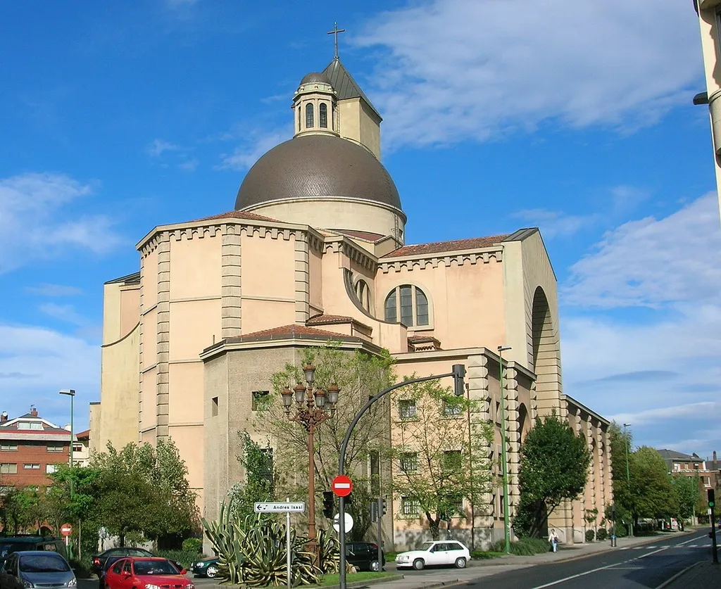 Nuestra Señora de las Mercedes / Mesedeetako Andramaria church, 1947, in Areeta / Las Arenas, Getxo, Biscay, Spain.