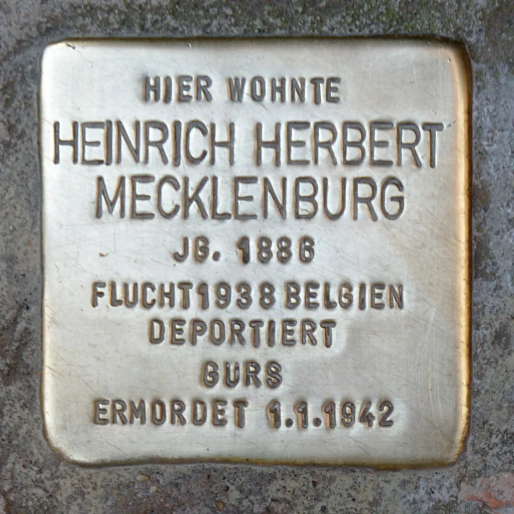 Stolperstein in Lübeck: Heinrich Herbert Mecklenburg (1886)