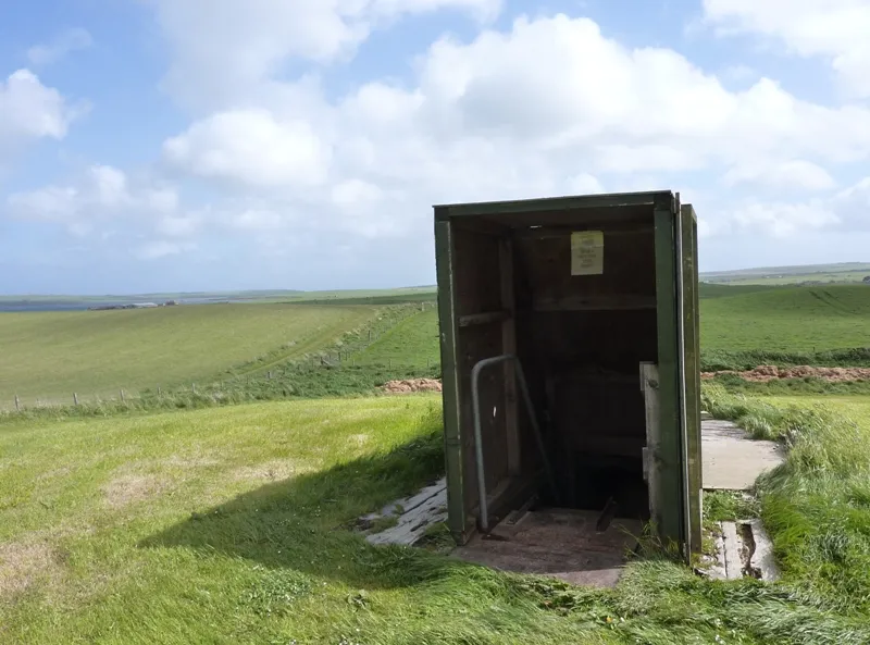 Mine Howe, Tankerness, Mainland, Orkney, Scotland. Modern entrance.
