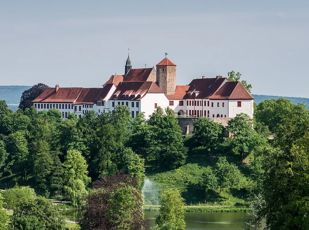 Iburg Castle as seen from the LaGa tower. Bad Iburg, Osnabrück Land, Lower Saxony, Germany