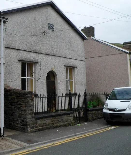 Former English Wesleyan Chapel, Troedyrhiw. In Wyndham Street. The tablet high up on the wall shows English Wesleyan Chapel 1852. It was recently in use as St David's Spiritualist Church. The Spiritualists' website showed that the location of Troedyrhiw Spiritualist Church at the June 2012 date of this view was in The Haven Community Centre, Haven Close.