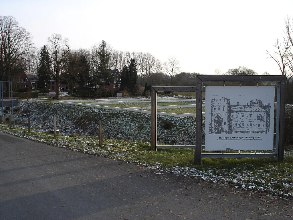 Panoramashot of the former fore-castle of Burg Schöneflieth in Greven, Westphalia, Germany