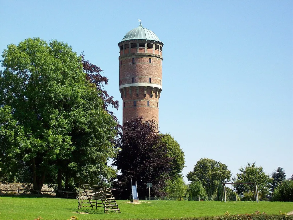 water tower in Rüthen, Westphalia, Germany; built in 1909; declared as a historic monument