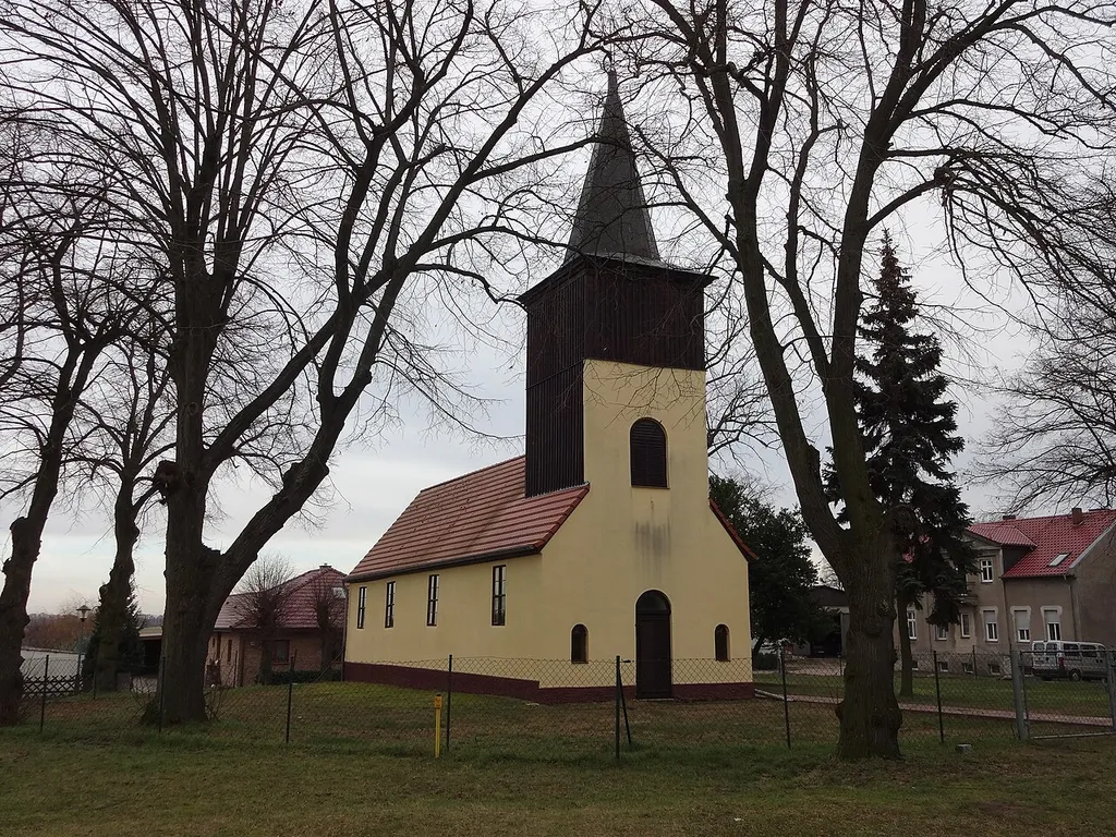 West-north-western view of church in Warsow, Wiesenaue municipality, Havelland district, Brandenburg state, Germany.