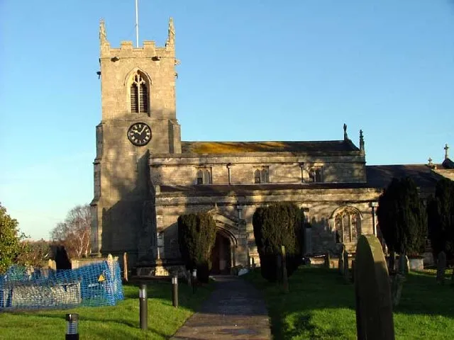 Nave and west tower of All Saints' parish church, Mattersey, Nottinghamshire, seen from the south