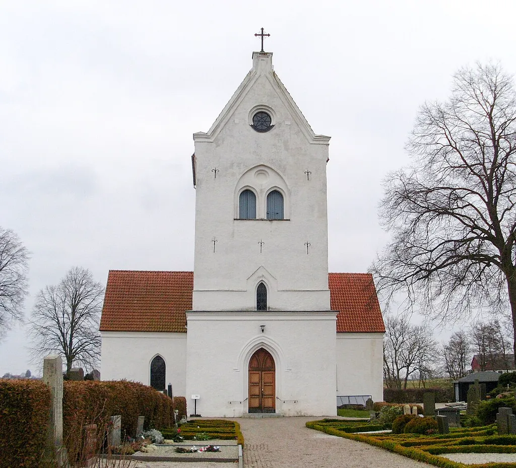 Vollsjö kyrka utanför Vollsjö i Skåne. This is a photo of an ecclesiastical monument in Sweden, number 21300000004043 (sub-number: 21400000439735) in the RAÄ buildings database.