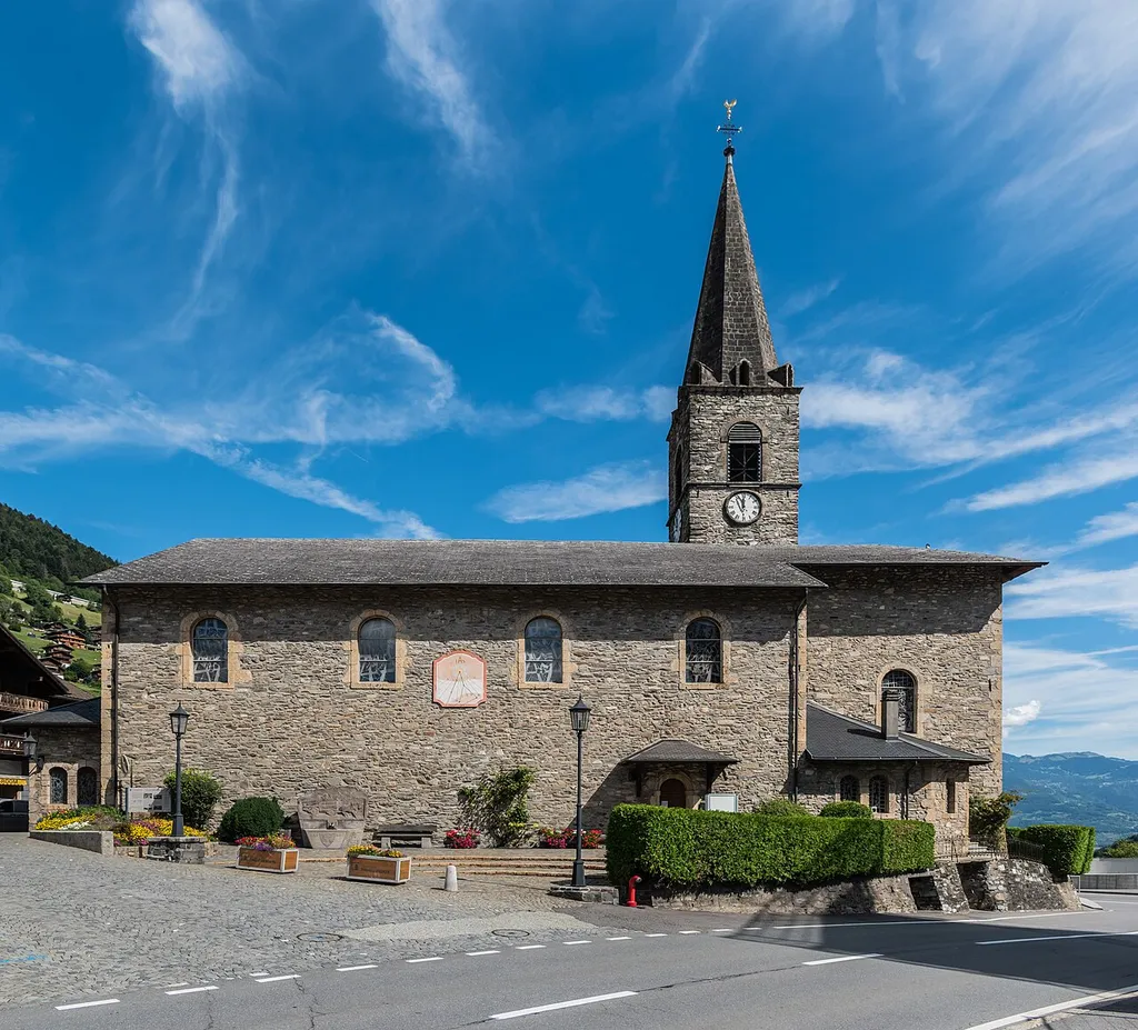 Mary Magdalene church in Troistorrents, canton of Valais, Switzerland