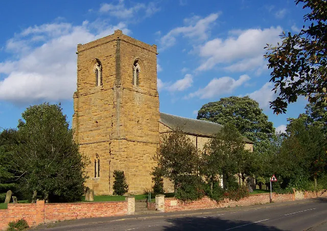 South Kelsey Church. Church of St. Mary, South Kelsey, Lincolnshire. As Pevsner says this church "has a much weathered ironstone tower".