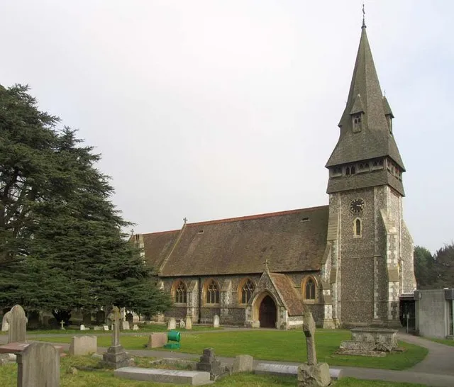 Christ Church parish church, Chorleywood, Hertfordshire, seen from the northwest