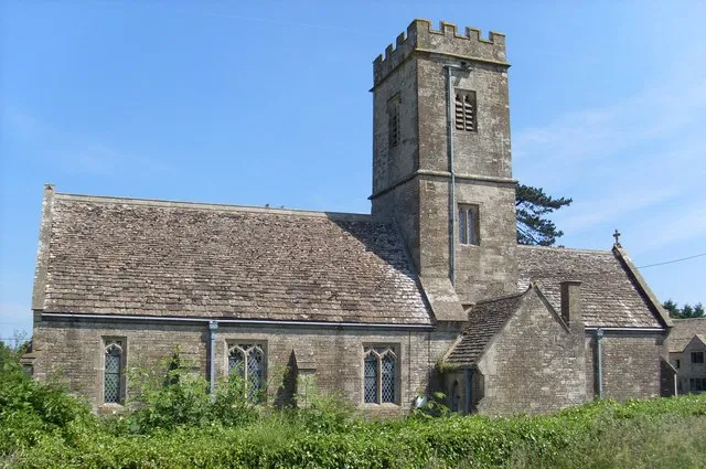 All Saints' parish church, Littleton Drew, Wiltshire, seen from the south. Apart from the 15th-century tower, the church was rebuilt in 1856 to plans by TH Wyatt.