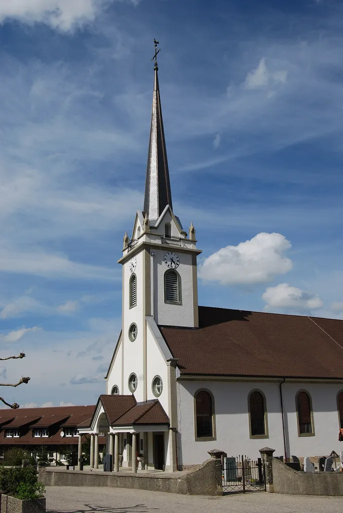 Church Saint-Jean Baptiste at Vuisternens-en-Ogoz, canton of Fribourg, Switzerland