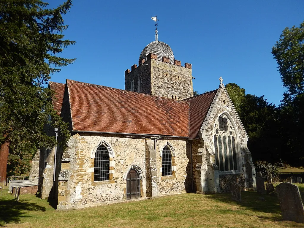 Old St Peter and St Paul Church, Albury, Surrey. View from the south-east.