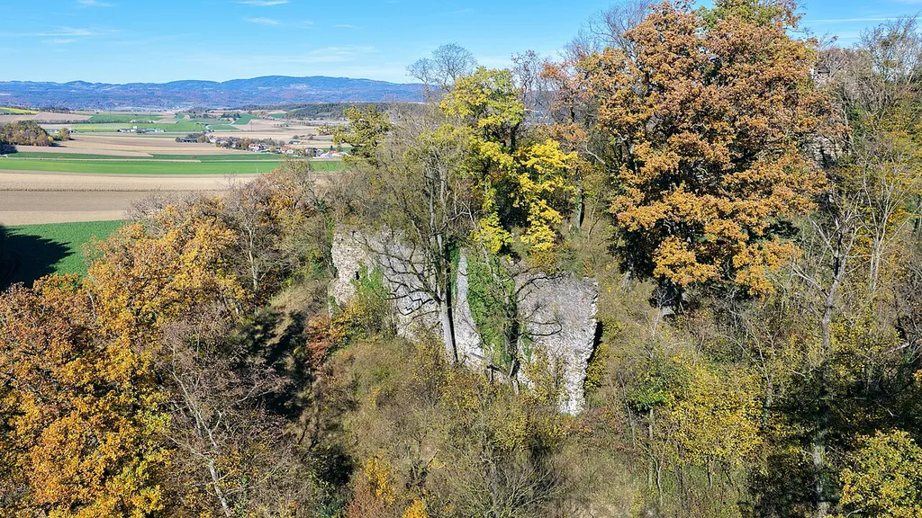 South view of the Sichtenberg castle ruins in Lower Austria.