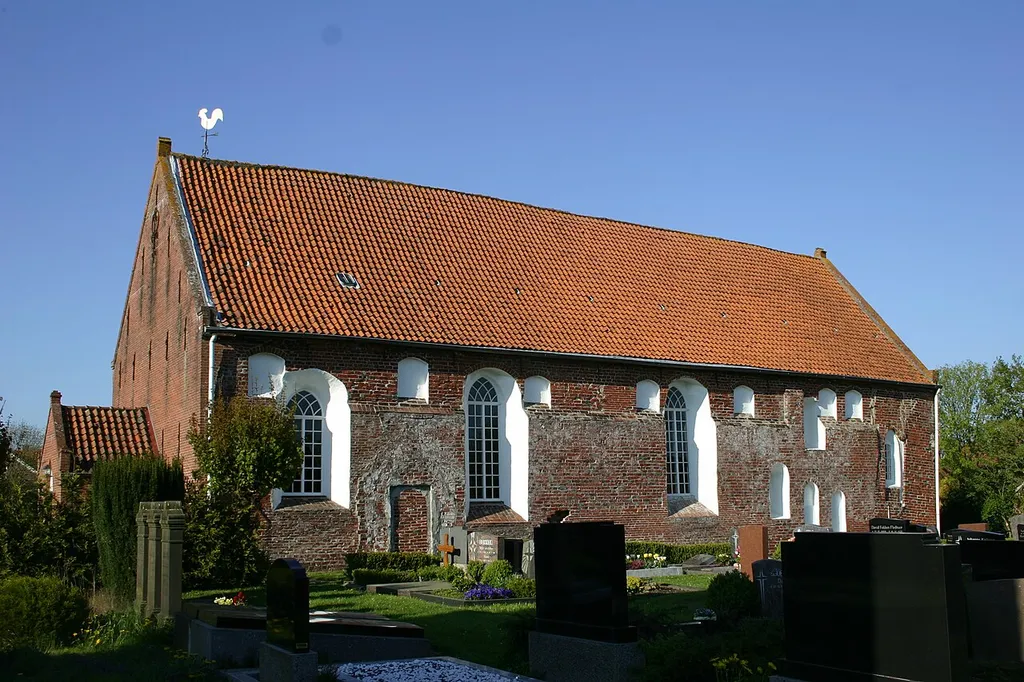 Historic Nicholas' Church in Rorichum, district of Leer, East Frisia, Germany