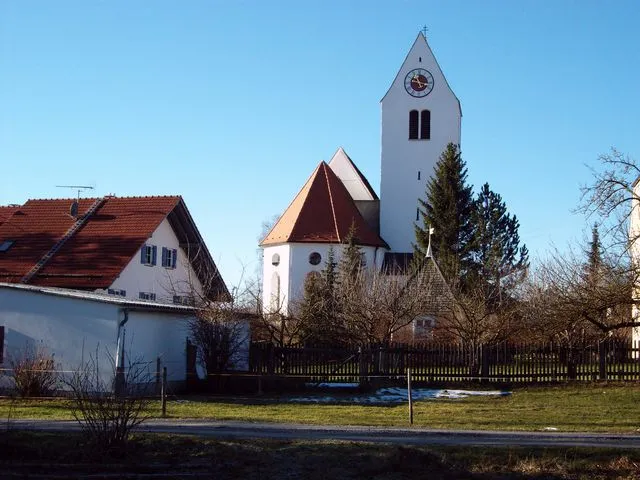 Hohenfurch, view of the Parish Church of the Assumption from east.