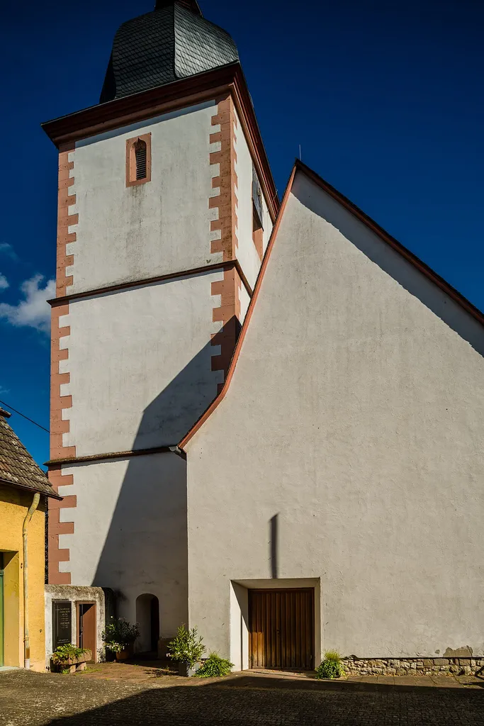 The Protestant church from the southwest in the inner courtyard of the rectory.