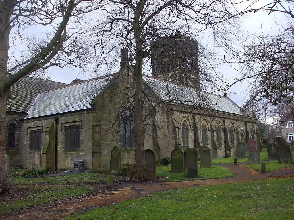 St Cuthbert's parish church, Bedlington, Northumberland, seen from the northeast