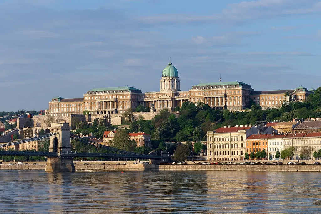 View of Buda Castle from the Danube riverbank