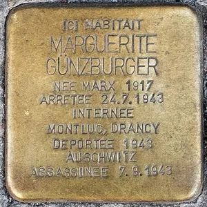 Stolperstein dedicated to Marguerite Gunzburger
