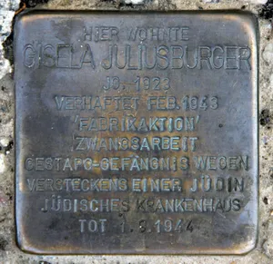 Stolperstein dedicated to Gisela Juliusburger