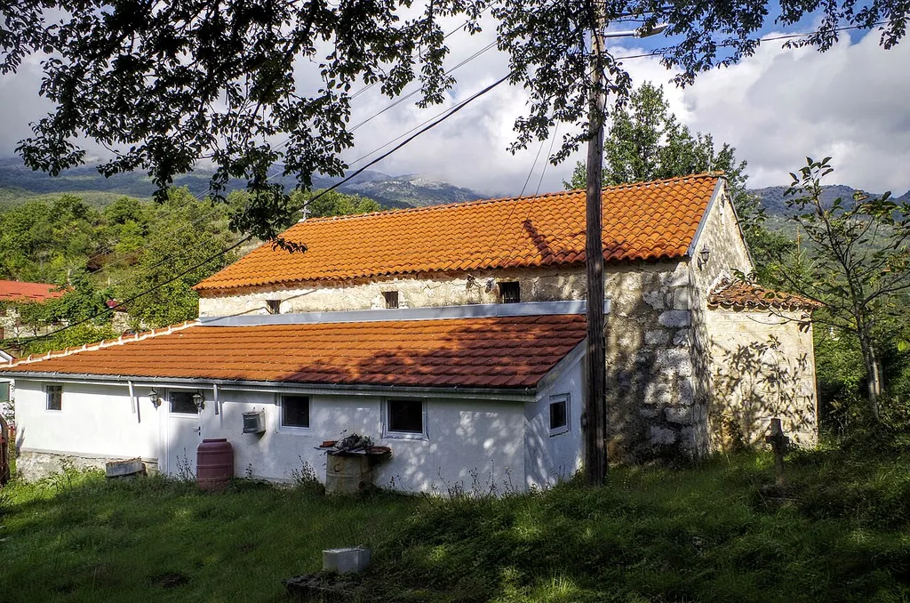 View of St. Nicholas Church in the village Leskoec, Resen