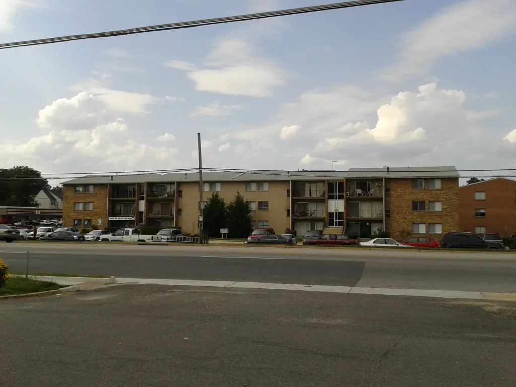 low income apartment complex, typical of those found in the route 1 corridor, Fairfax County, Virginia