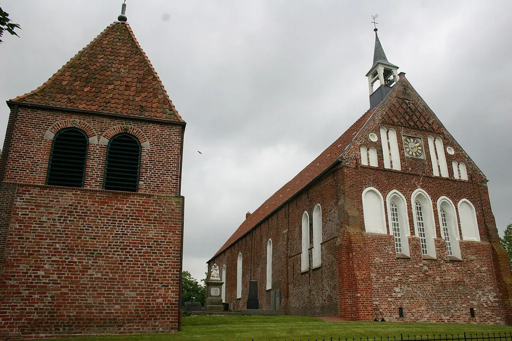 Historic church in Grimersum, district of Aurich, East Frisia, Germany