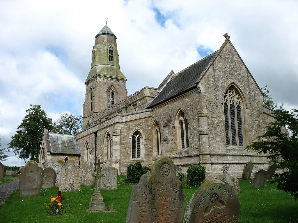 St Lawrence's parish church, Bythorn, Cambridgeshire (formerly Huntingdonshire), seen from the east
