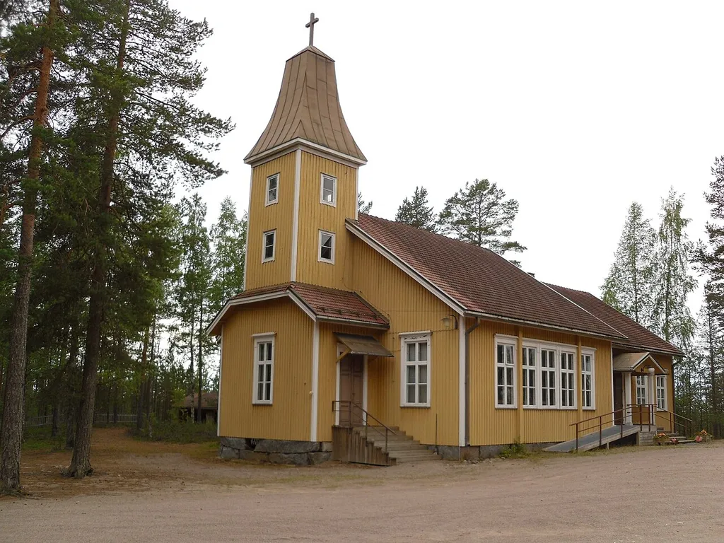 Liedenpohja Church, Virrat, Finland. The building was originally a primary schools but it was renovated to a church in 1960.