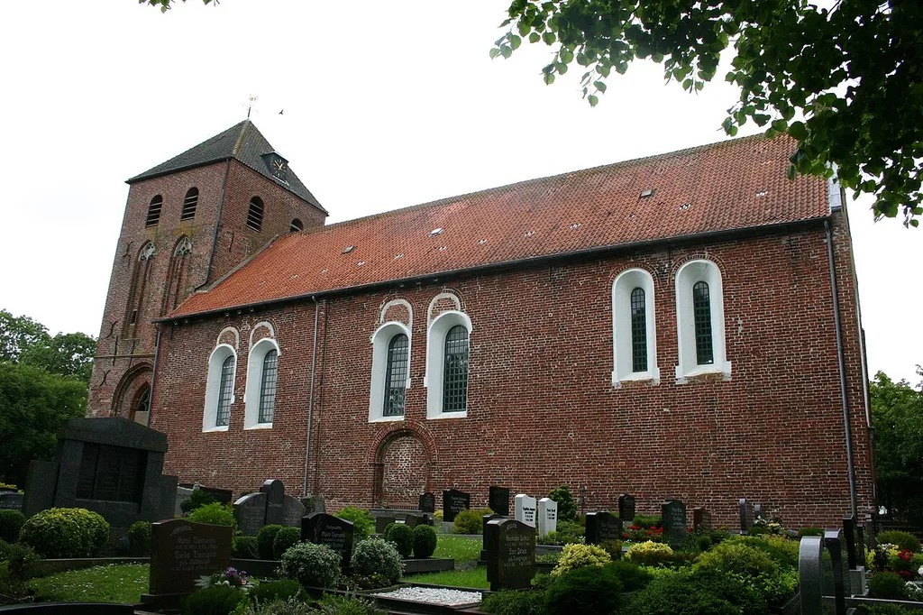 Historic church in Uttum, district of Aurich, East Frisia, Germany