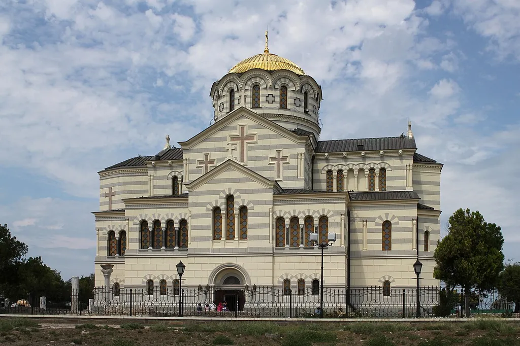 Cathedral of Saint Vladimir in Chersonesos. Designed by David Grimm in 1859, structure built in 1861-1879, finishes completed 1883-1891