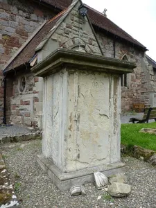 Nevett Memorial  Nevett Memorial approximately 7 metres to south of nave of Church af St Lucia