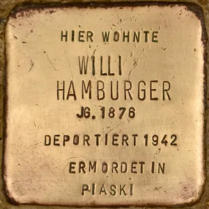 Stolperstein dedicated to Willi Hamburger