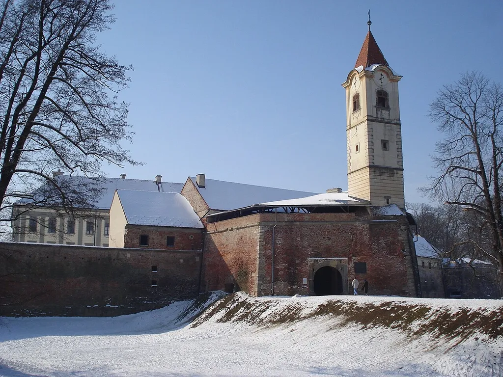 Zrinski Castle in Čakovec in winter - east by northeast view