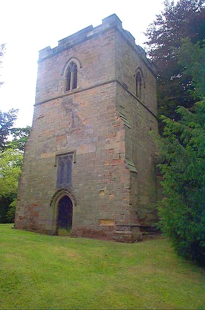 14th-century tower of the former parish church of St Michael, Bramcote, Nottinghamshire. The rest of the church has been lost. It is known locally as the "Sunken Church".