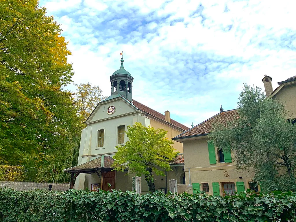 A view of the main façade of the church