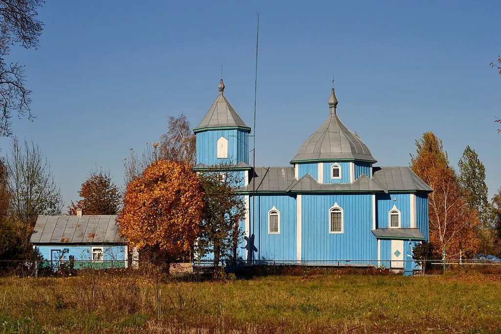 Успенська церква (дер.) (XVIII—XX ст.) - вигляд з півдня - Скригове (південна частина села) Горохівський район Волинська область Україна
