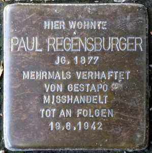Stolperstein dedicated to Paul Regensburger