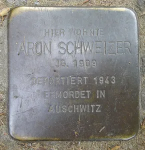 Stolperstein dedicated to Aron Schweizer